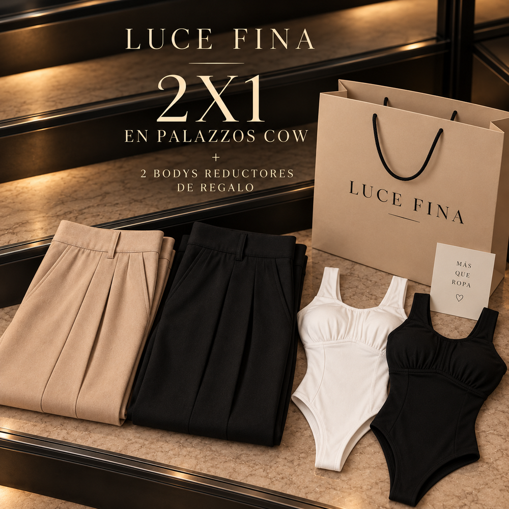 Pack 2x1 Palazzos Cow + 2 Bodys Reductores de Regalo